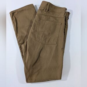 J. Crew Men's 770 Pants Dark Tan Cotton Size 33' x 32'